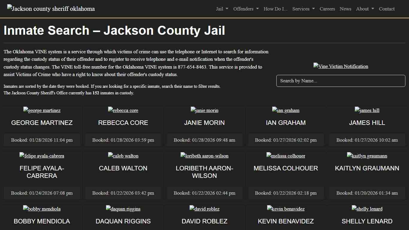 Inmate Search Jackson County Sheriff's Office